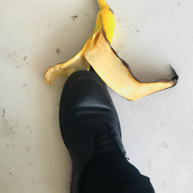 Paslysti ant banano žievės